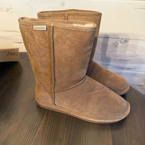 Bearpaw Women's Eva Short Hickory Winter Boots Size 10 Brown Beige - Picture 1 of 10